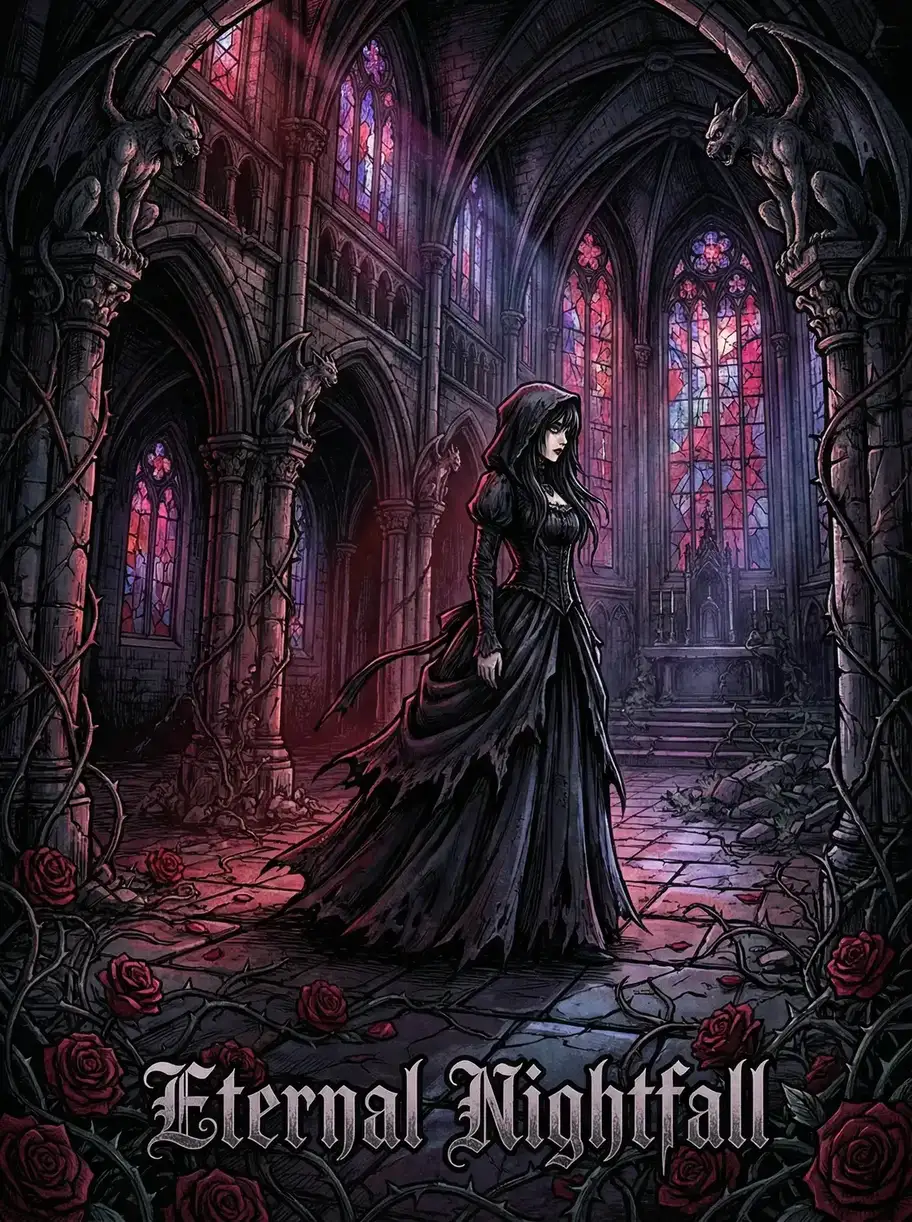 成人动漫 永夜降临 暗黑哥特动漫封面