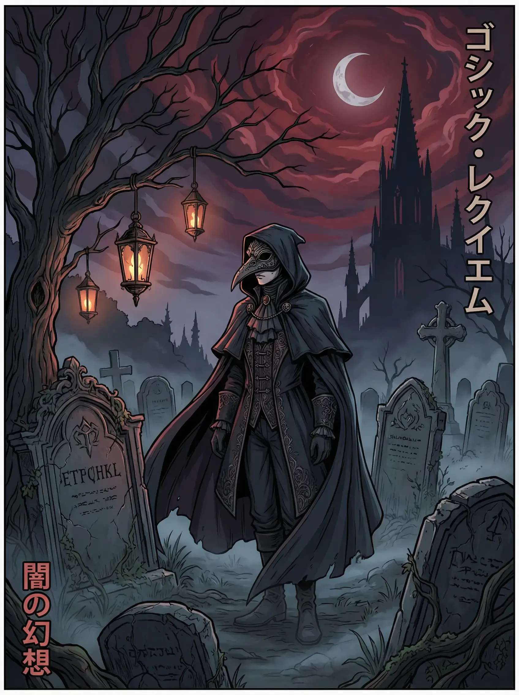 成人动漫 墓园安魂曲 暗黑哥特动漫封面